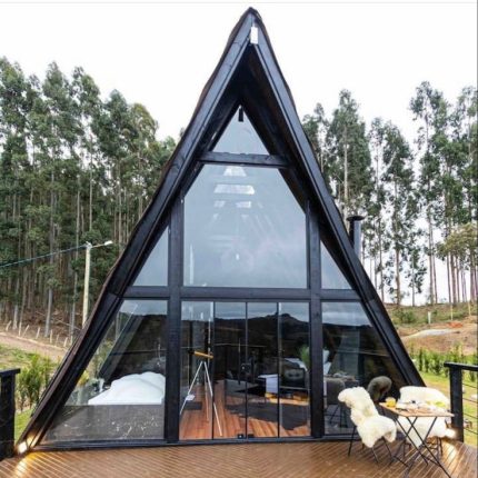 Rumah Segitiga Minimalis Modern Kayu Jati Ukuran 5×7 Meter